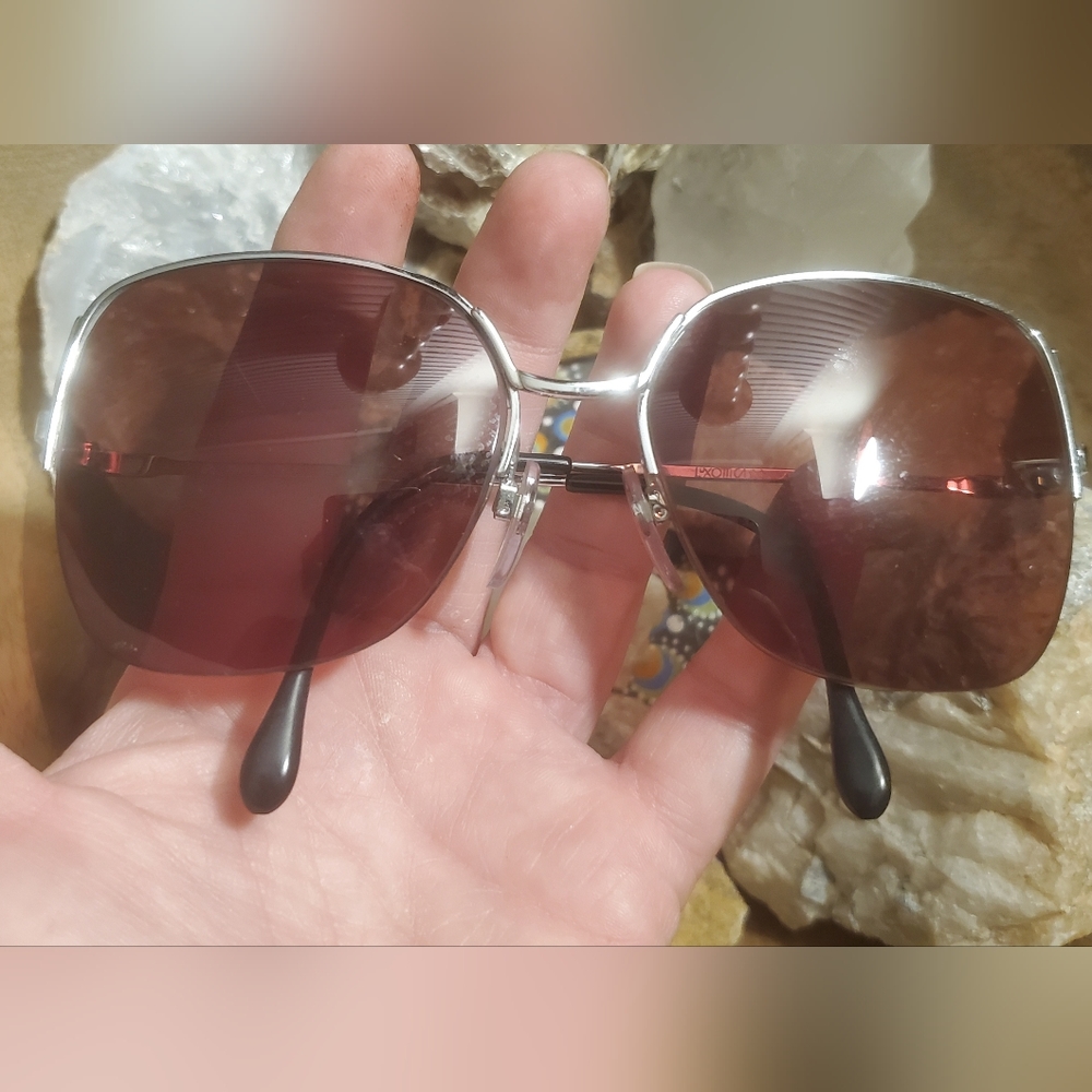 Vintage Luxottica Ceres Chrome Sunglasses. Made in Italy.
